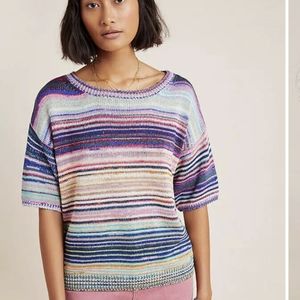 Anthropologie striped bianca tee sweater knitted